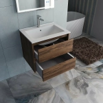 Тумба с раковиной Vincea Gio 60 VMC-2G600CO/VBS-13960 тёмный дуб/раковина белая