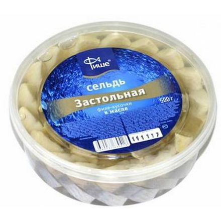 Сельдь Застольная филе-кусочки в масле 430 гр