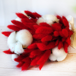 Букет сухоцветов из хлопка и лагуруса красного