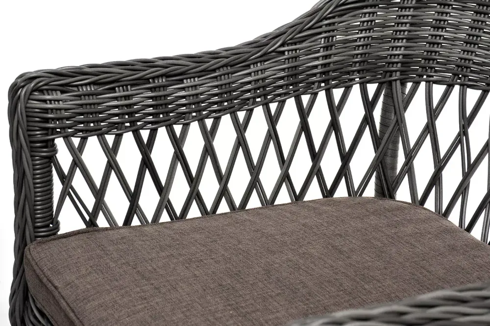 "Дольче" обеденная группа из искусственного ротанга, цвет графит