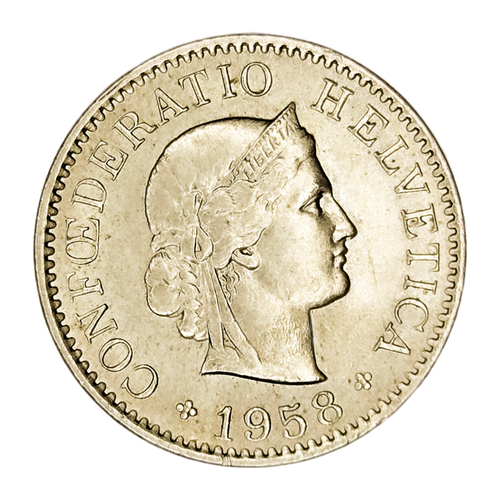 Switzerland, 5 Rappen, 1958 – Libertas Series, XF