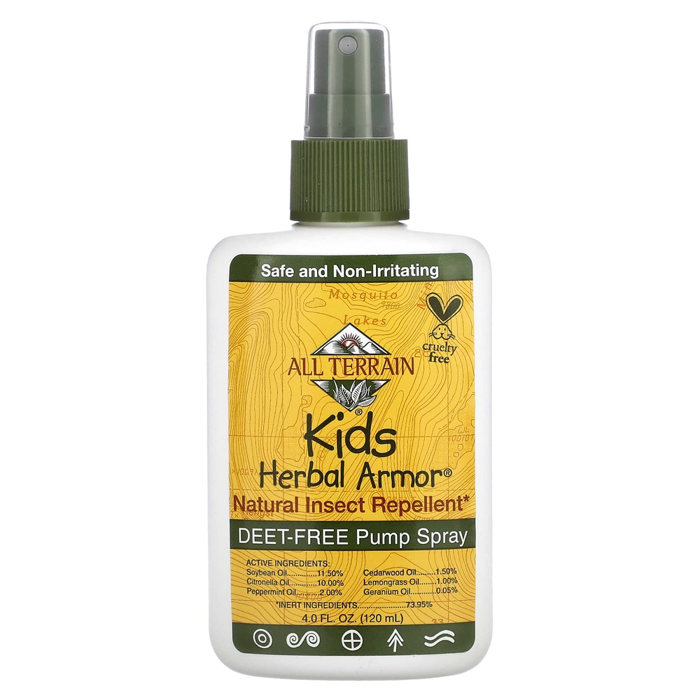 All Terrain, Kids Herbal Armor, натуральный спрей от насекомых, 120 мл (4 жидк. унции)