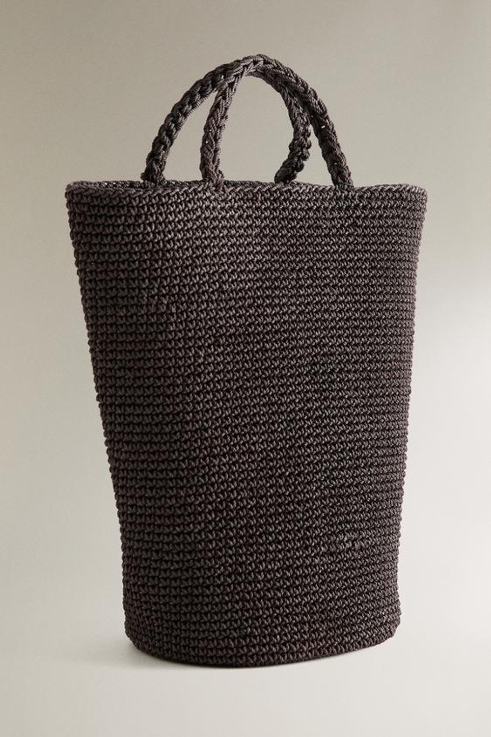 ZARA HOME СУМКА С ЭФФЕКТОМ ПЛЕТЕНИЯ, КОРИЧНЕВЫЙ