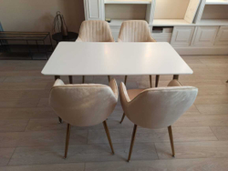 Обеденная группа стол ФАВОРИТ “FAVORITE” + 4 бежевых кресла Кристи “CHRISTY”