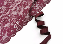 Бретелечная резинка, с фестонами, 15 мм, малиновое сияние, м