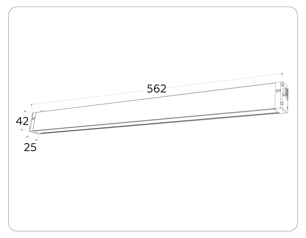 Светильник светодиодный для шинопровода Magnetic 220V GL1292 BK черный IP20 24W 3000K-6400K 120° 562*25*42