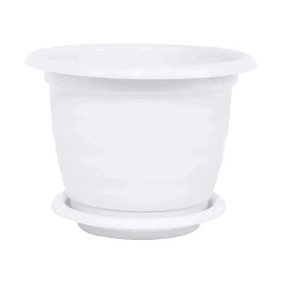 Горшок цветочный Виола 1л. с поддоном белый