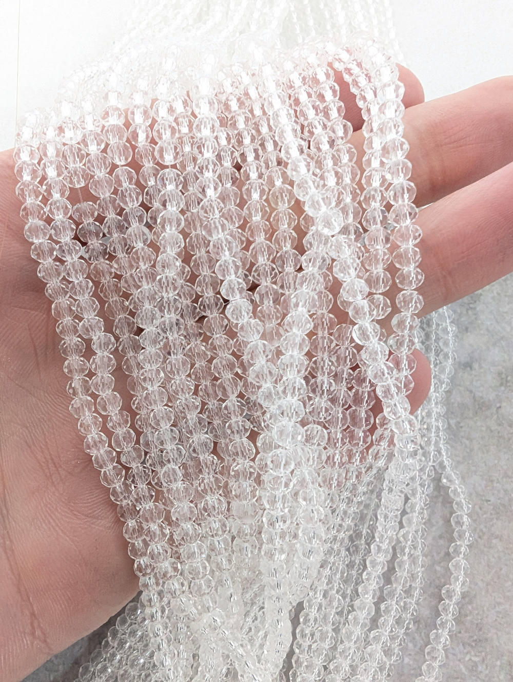 Бусины стеклянные рондель 3мм