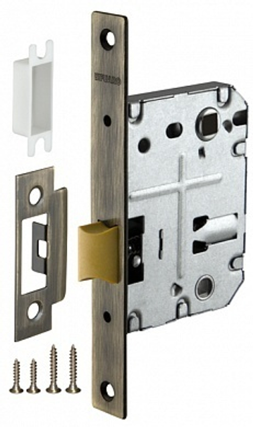 Замок врезной пластик Фуаро PLASTIC P72-50 AB, цвет бронза (гарантия - 12 месяцев)