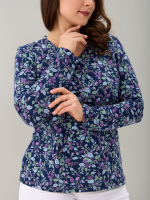 Лонгслив ЛНкл-080/синий-листьярозочка