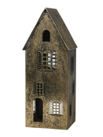 Подсвечник "Домик" большой античное золото 16x16xH42 см