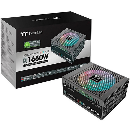 Блок питания Thermaltake 1650W Toughpower iRGB PLUS, ARGB, 16 Pin PCIe Gen 5.0, 80 PLUS Titanium (PS-TPI-1650F3FDTE-1)