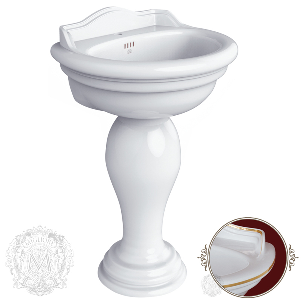 Раковина Migliore Milady 62x49 ML.MLD-25.762.D2, декор золото