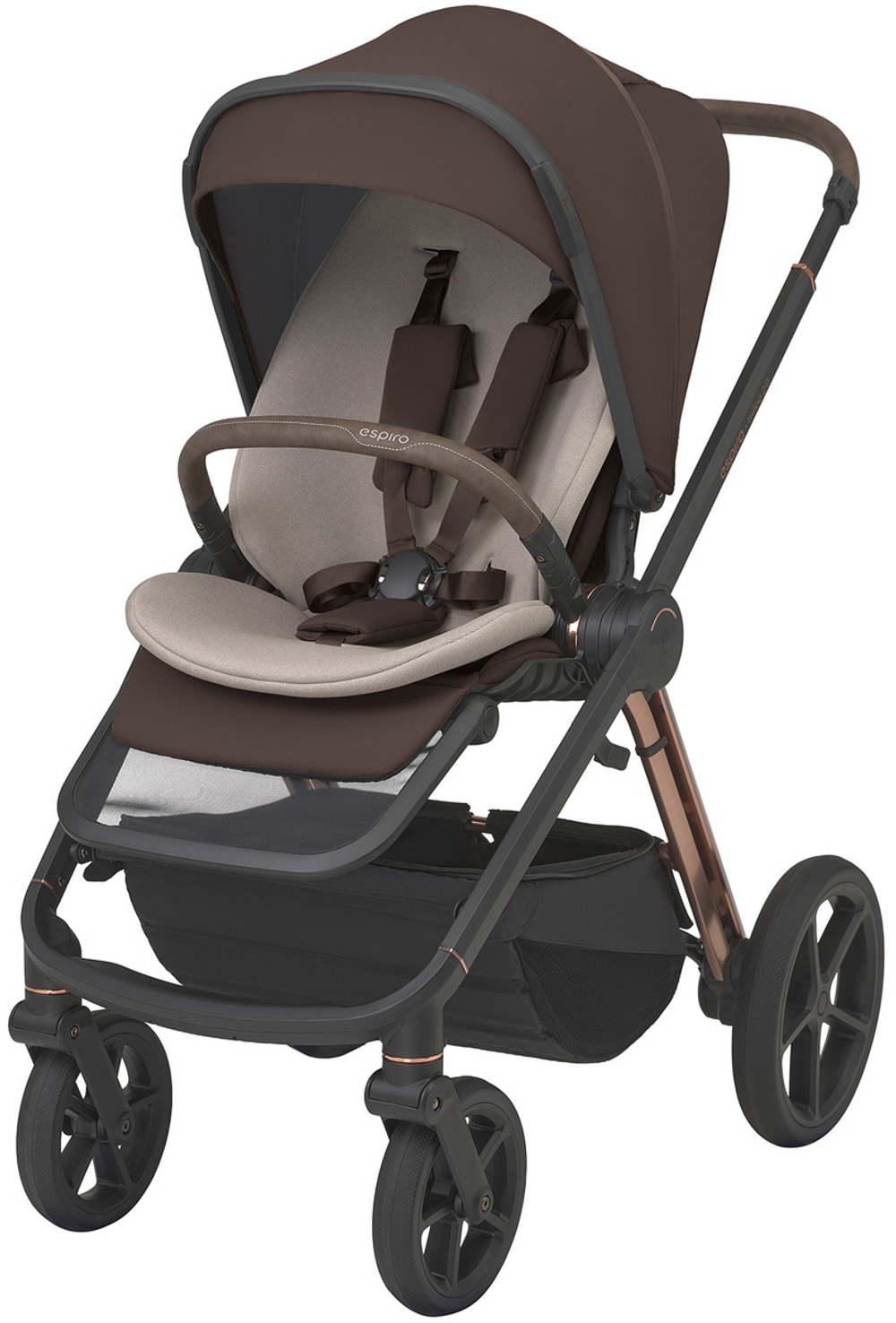 Детская коляска 3 в 1 Espiro Miloo 2.0 и автокресло Pi Gray blue 308 exellent chocolate