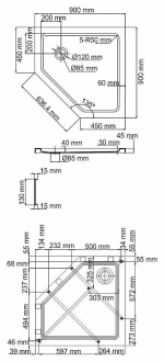 Душевой поддон WasserKRAFT Isen 26T11 90x90