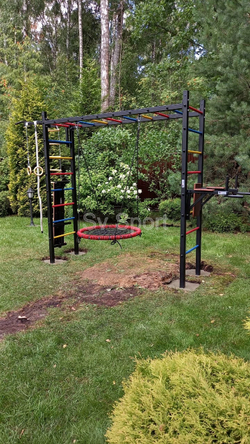 Монтаж уличной шведской стенки Sv Sport Рукоход (4 вертикальных столба)