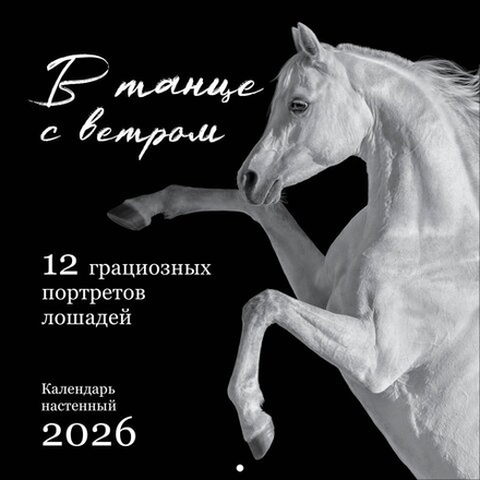 В танце с ветром. 12 грациозных портретов лошадей. Календарь настенный на 2026 год