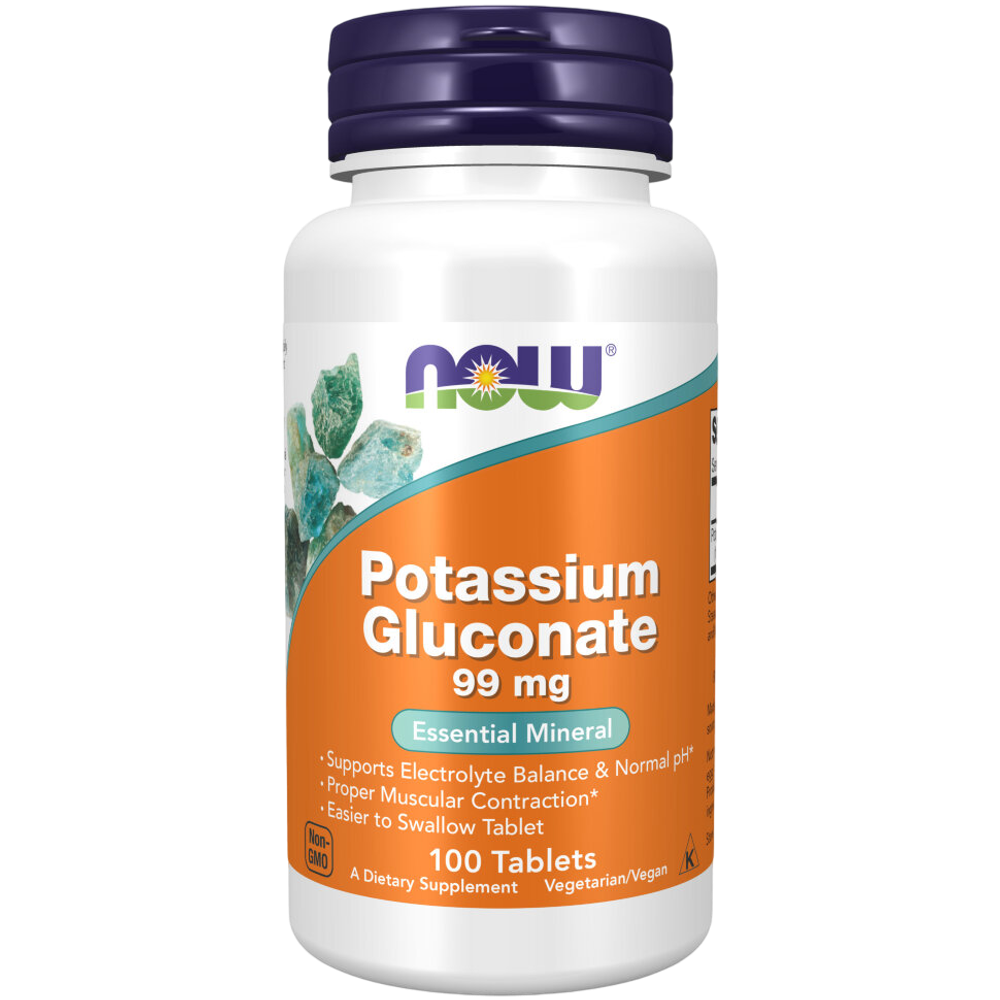 Now Foods Potassium Gluconate 99 mg 100 tablets, Калий