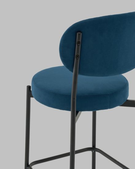 Стул Полубарный Бриф DD велюр синий