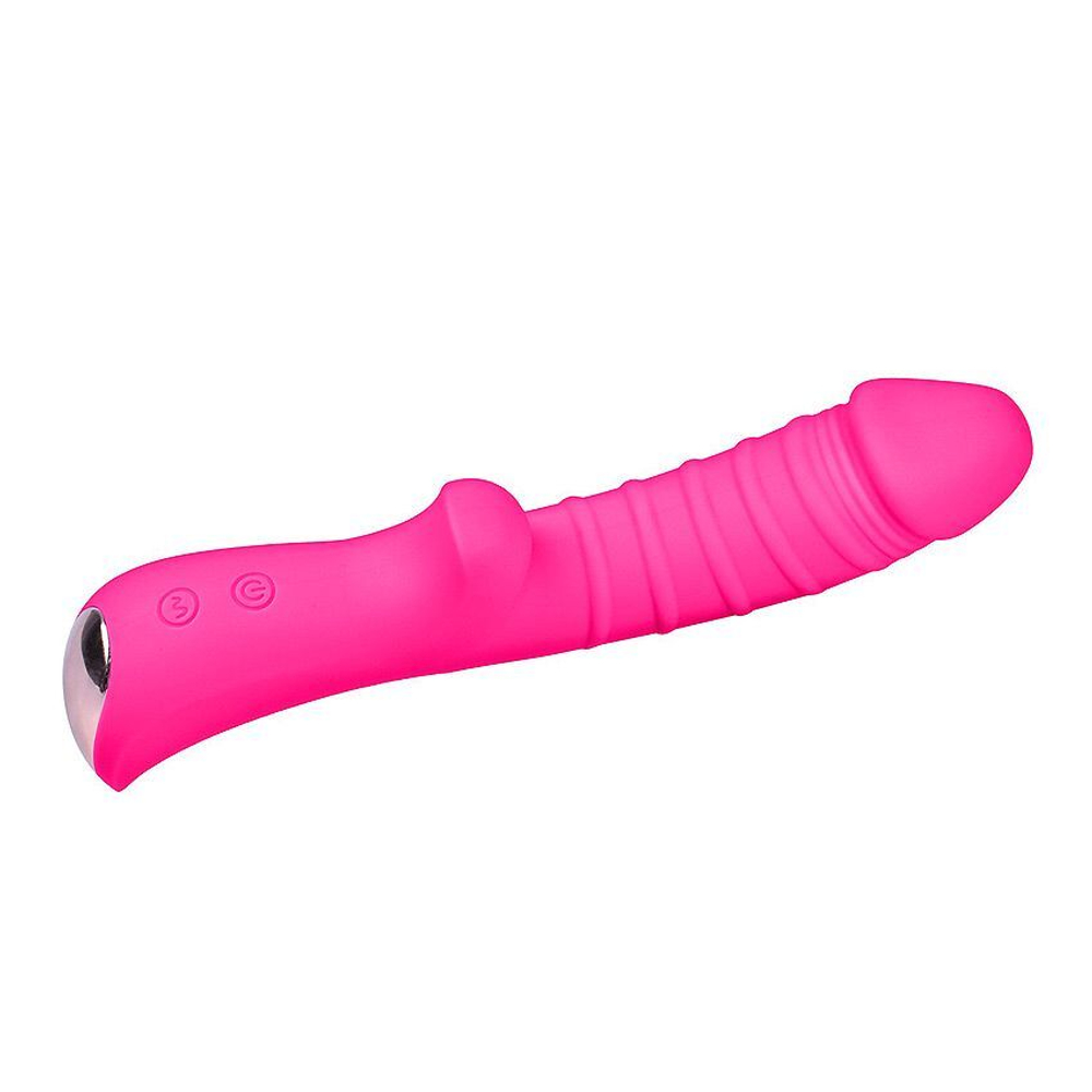 Ярко-розовый вибромассажер 5  Silicone Wild Passion - 19,1 см.
