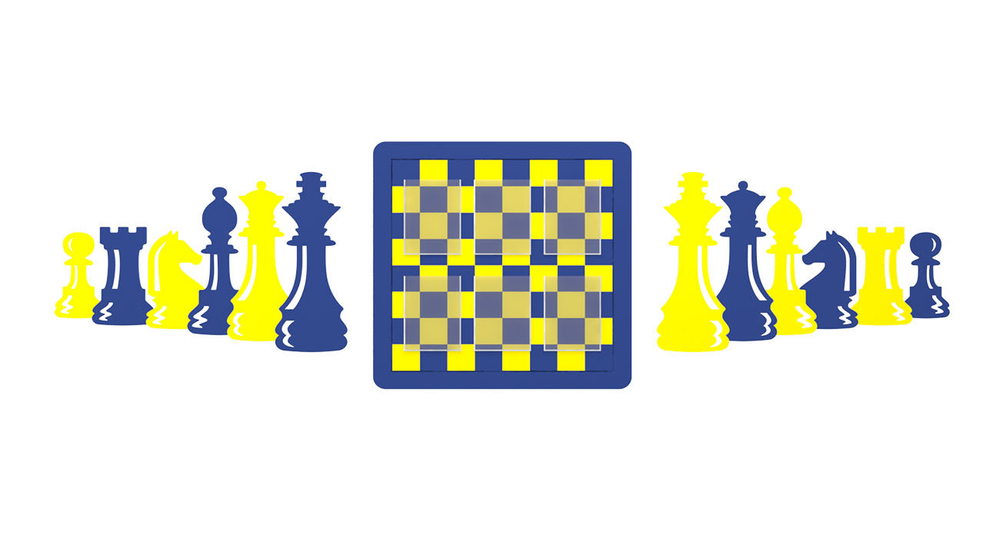 Декоративная панель "Шахматная доска с фигурами"
