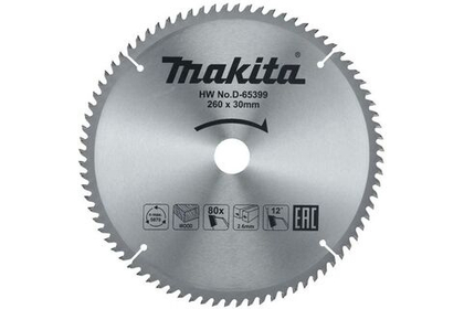 Диск Makita по дереву 260х30х2,6 мм, 80, D-65399