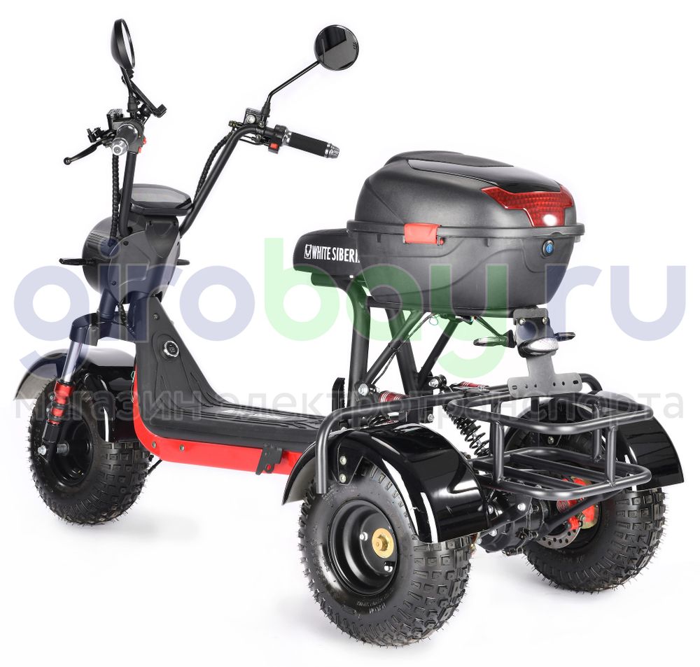 Электроскутер WHITE SIBERIA TRIKE MINI 1500W - Черный фото 3 фото №5