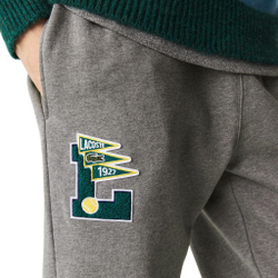 Мужские штаны теннисные Lacoste Men's Pennants L Badge Fleece Tracksuit Pants - grey