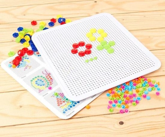 Весёлая мозаика, 160 деталей, инструкция со схемами, по методике Монтессори