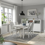 Стол и 4 стула - EKEDALEN / BERGMUND IKEA/ ЭКАДАЛЕН /БЕРГМУНД ИКЕА, 120/180 см, белый/серый