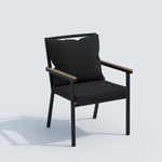 Обеденная группа Ideal Patio  ТЕЛЛА ФЕСТА плюс каркас карбон, стол тик 180, ткань черная