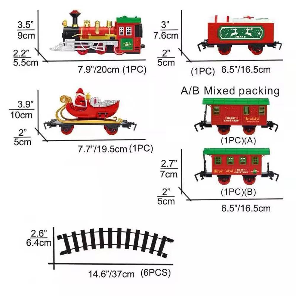 Рождественская железная дорога с креплением на ёлку