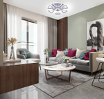 Светодиодный светильник 72Вт, 5760Лм, 3000К-6500К,Ra>80, ИК-пульт, плавная регулировка мощности, изменение цветовой температуры, ночник, металл/акрил, хром/матовый