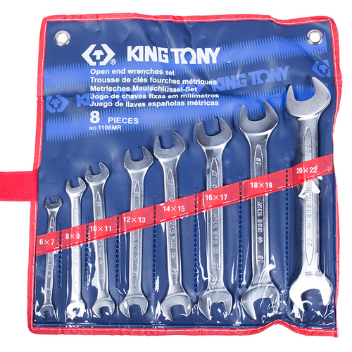 KINGTONY (1108MR) Набор рожковых ключей, 6-22 мм, 8 предметов