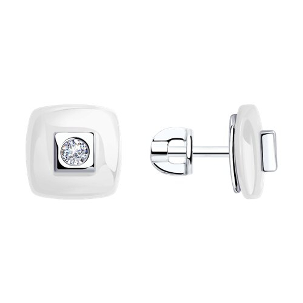 Серьги из серебра с керамикой