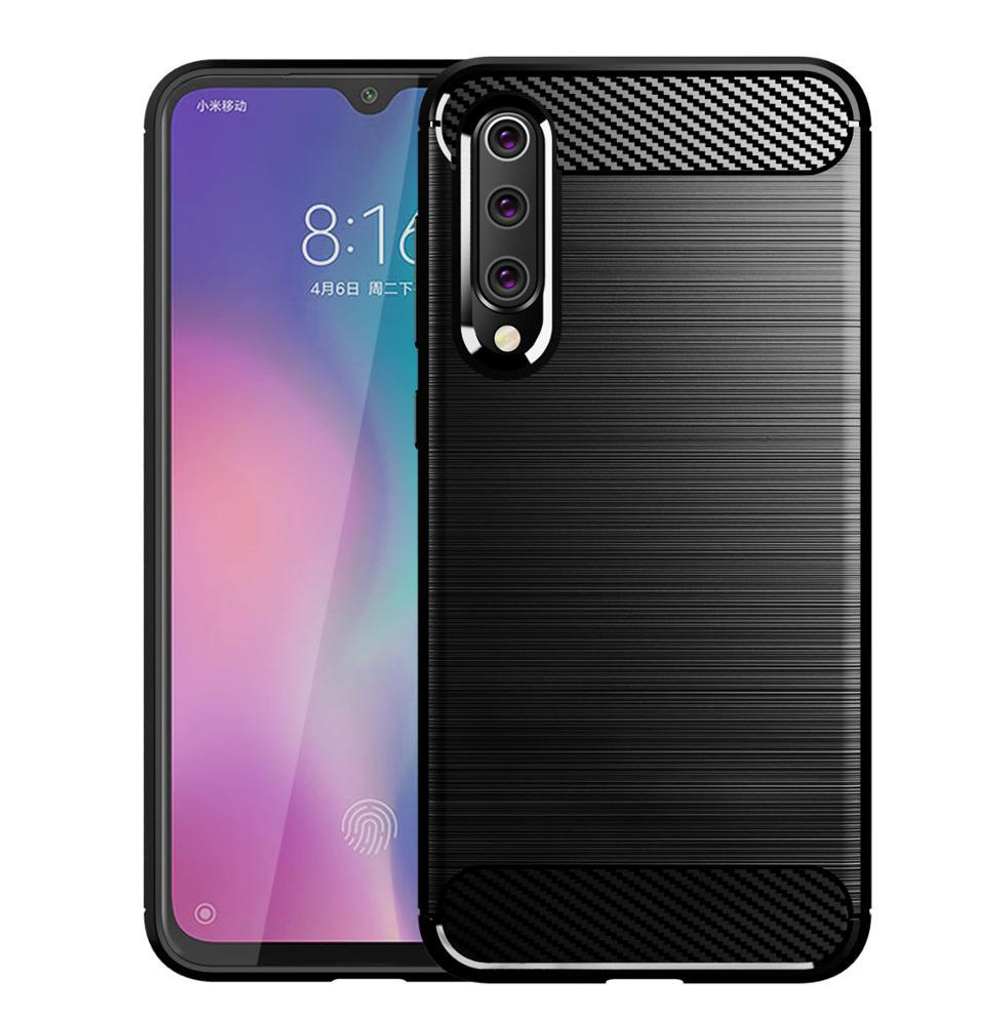 Чехол для Xiaomi Mi 9 SE цвет Black (черный), серия Carbon от Caseport