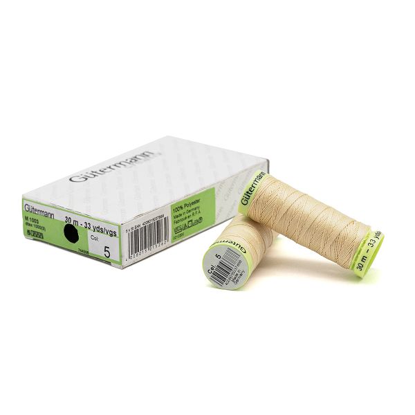 Нитки отделочные Gutermann Top Stitch 30 (30 метров), 5 кат. | 005 кремовый