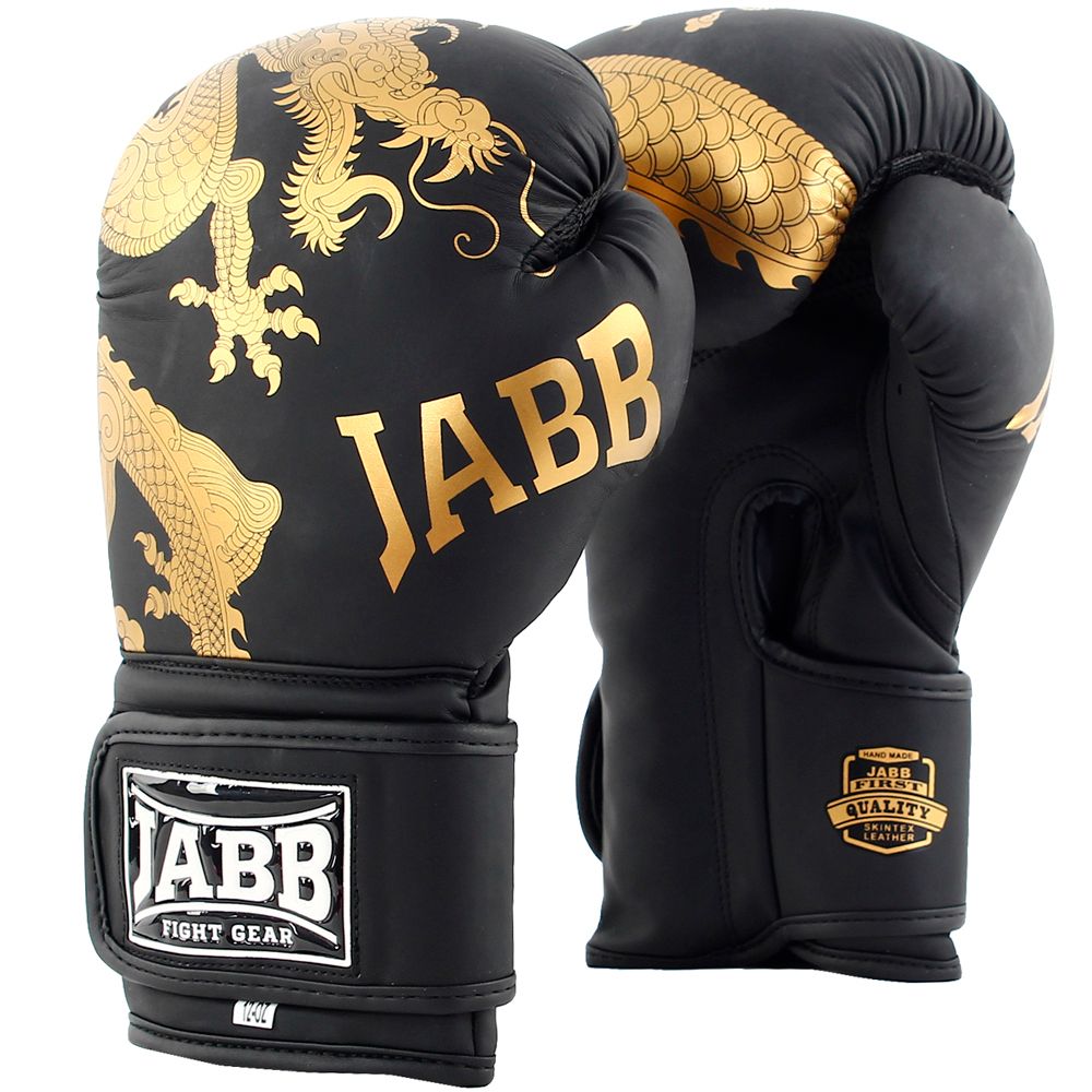 Перчатки бокс.(иск.кожа) Jabb JE-4070/Asia Gold Dragon черный 8ун.