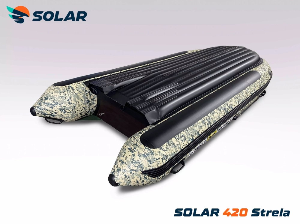 Лодка надувная моторная solar-420 strela jet tunnel