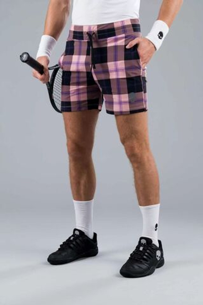Мужские теннисные шорты Hydrogen Tartan Shorts - pink/black
