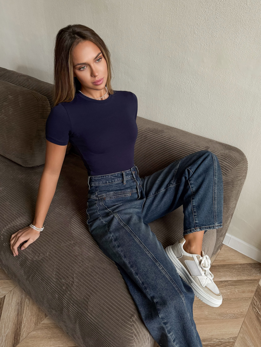 Футболка skims базовая облегающая