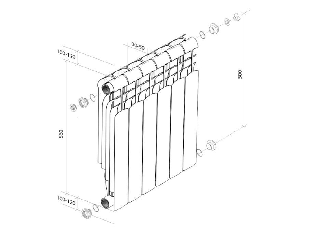 Радиатор Royal Thermo Vittoria Super 500 - 8 секц.