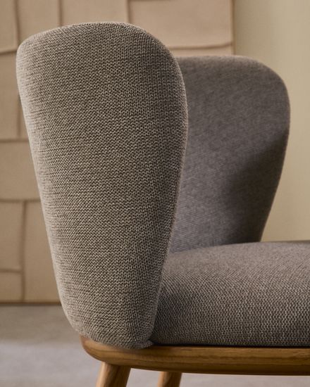 Ciselia Стул из коричневой синели и натурального массива ясеня Испания La Forma