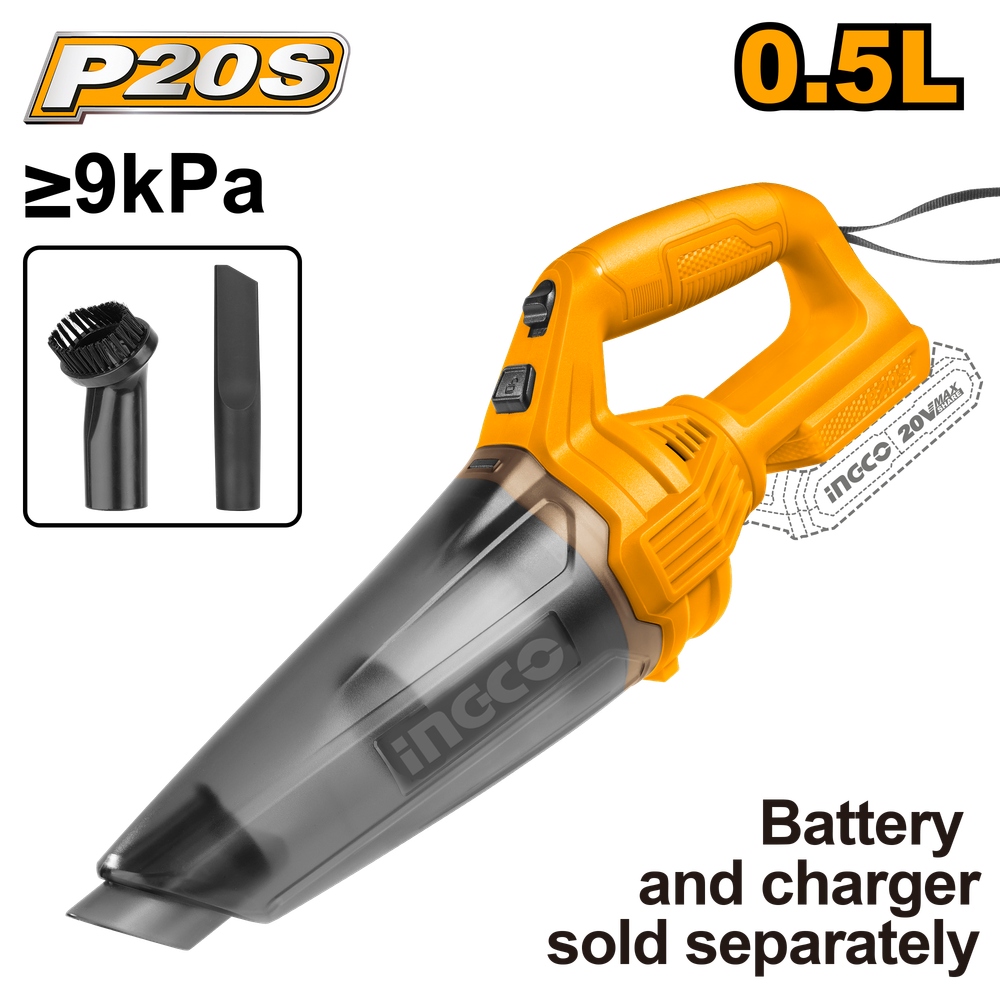 Аккумуляторный пылесос 20 В, 0,5 л INGCO CVLI201261 Без акб и з/у