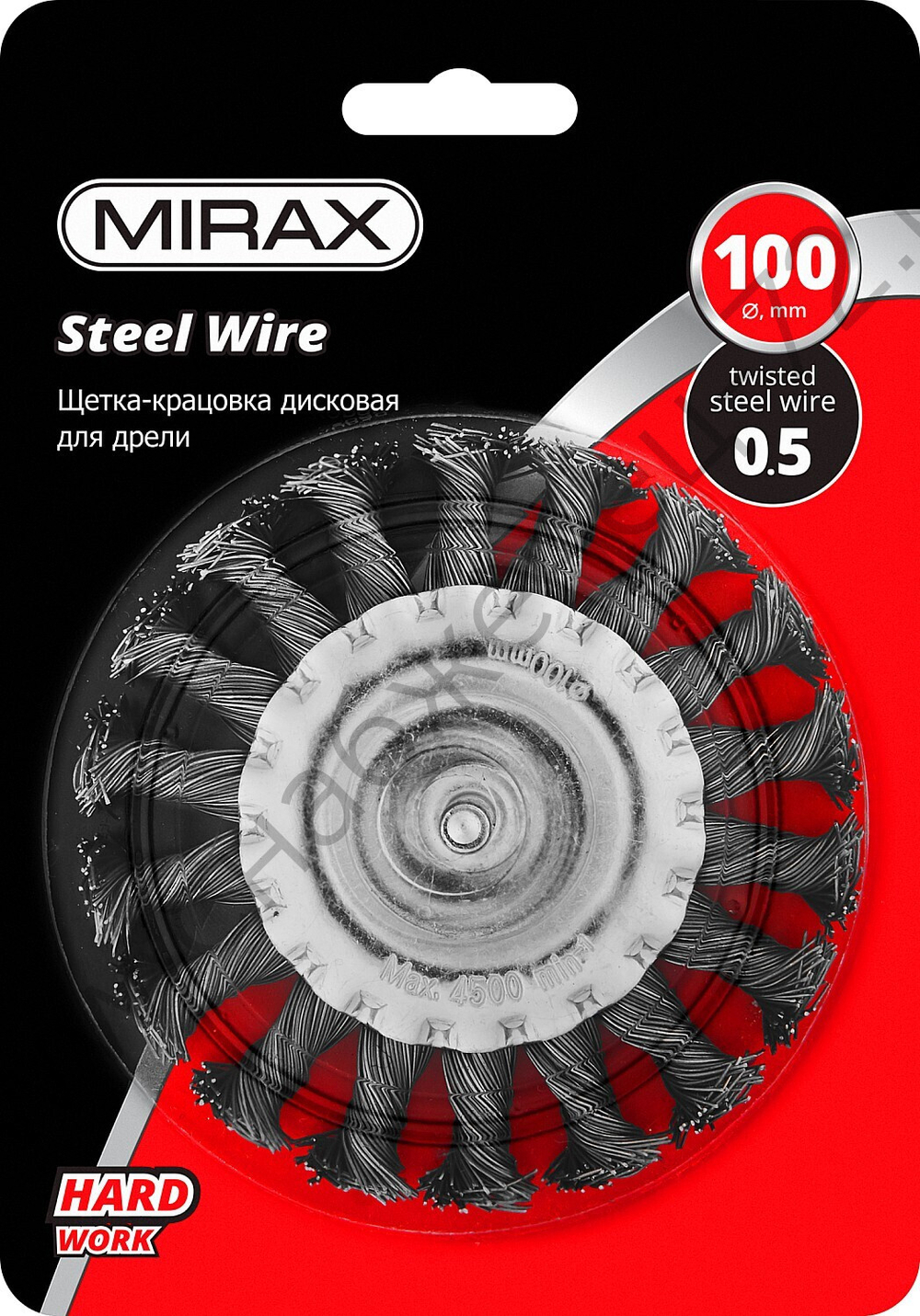 MIRAX 100/6 мм, жгутированная стальная проволока, 0.5 мм, Щетка дисковая (35146-100)