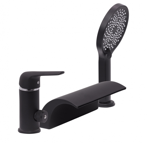 24033-C Смеситель на борт ванны (ЧЕРНЫЙ)  GANZER  (8/1шт)