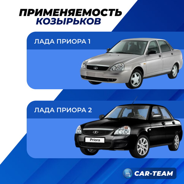 Козырьки с зеркалом в экокоже на Лада Приора