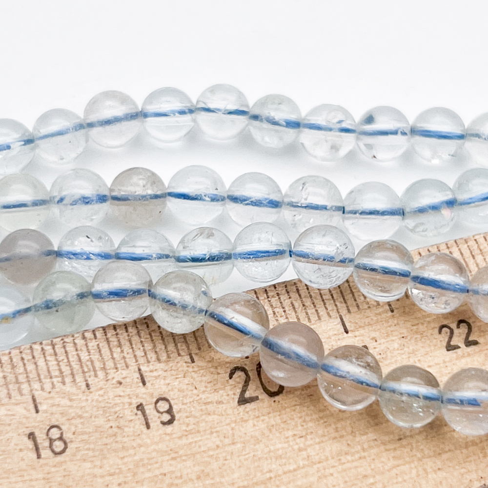 Топаз бусины, диаметр около 6 мм, цена за 16-17 шт (1/4 нити)