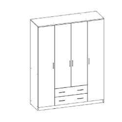 Шкаф для одежды ШК 1, ясень анкор светлый