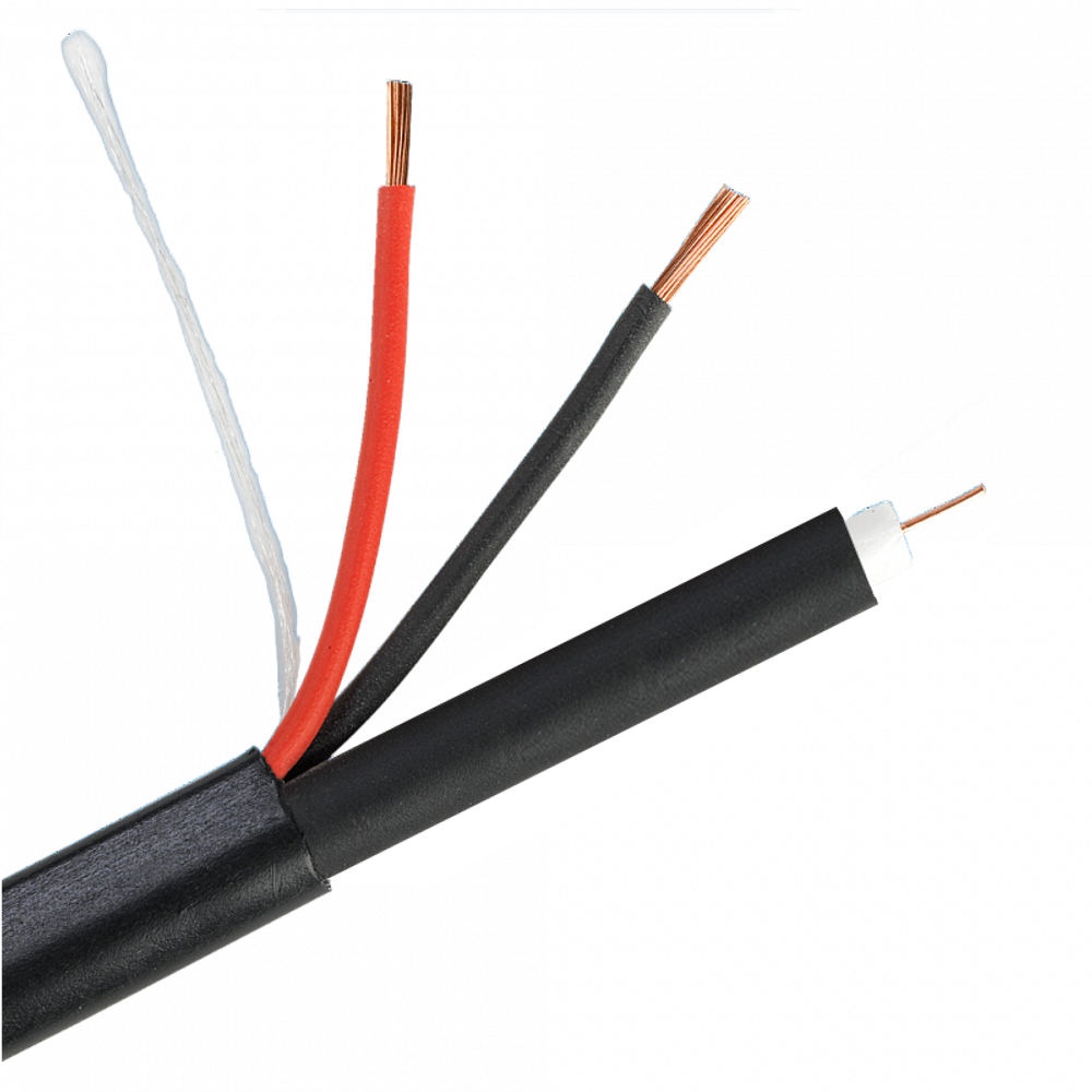 Кабель РК 75+2х0,75 (48) PVC ВНЕШНИЙ (черный, 200м) БЕСКАРКАСНЫЙ